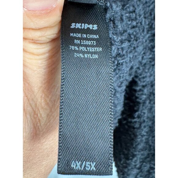 SKIMS Cozy Knit‎ Tank Black fuzzy soft onyx lounge sz 4X/5X - Picture 5 of 7